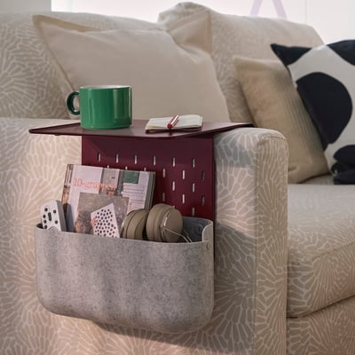 KRAMPHULT / SKÅDIS Armrest tray with storage basket
