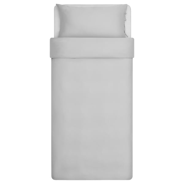 KRITSUGA comforter cover and pillowcase, light gray, 150x200/50x80 cm