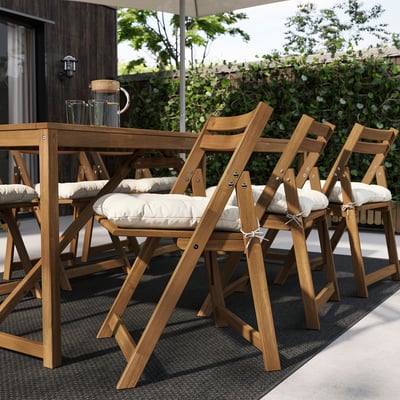 KUDDARNA Chair pad, outdoor, light grey-beige, 44x44 cm