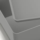 KUGGIS Box with lid, light gray, 13x18x8 cm