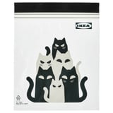 KUSTFYR Resealable bag, cat pattern gray, 1 l