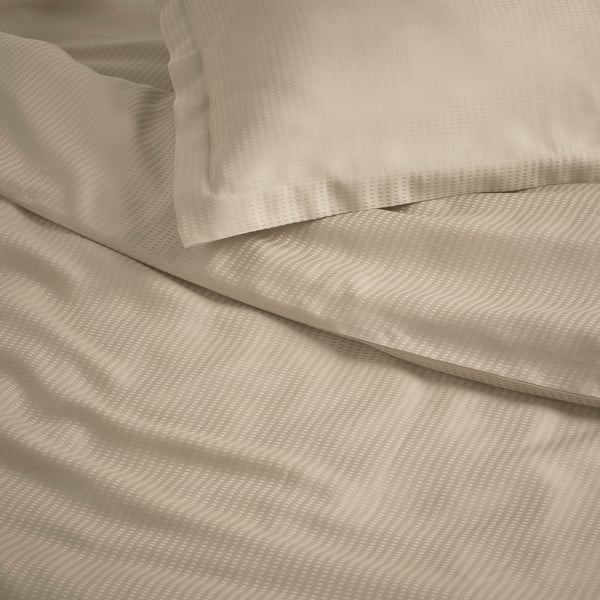 LÄKEVÄNDEROT Comforter cover and pillowcase, beige, 150x200/50x80 cm