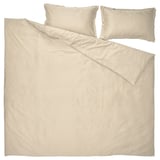 LÄKEVÄNDEROT Duvet cover and pillowcase(s), beige, 240x220/50x80 cm