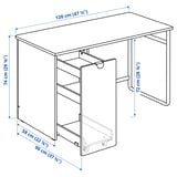 LÄRANDE Desk with pull-out storage unit, white, 120x58 cm