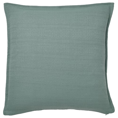 Green cushion cover, zip, textured, 50x50cm.