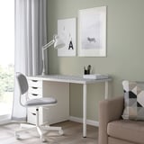 LAGKAPTEN / ALEX Desk, organic shapes/white black, 140x60 cm