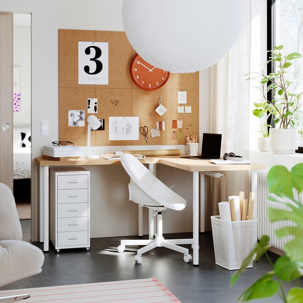 LAGKAPTEN / LINNMON L-shaped desk