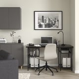 LAGKAPTEN / SPÄND Desk, black-brown/black, 140x60 cm