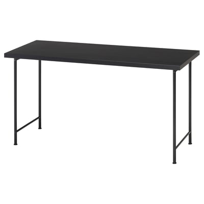 LAGKAPTEN / SPÄND Desk, black-brown/black, 140x60 cm