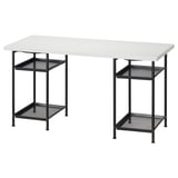LAGKAPTEN / SPÄND Desk, white/black, 140x60 cm