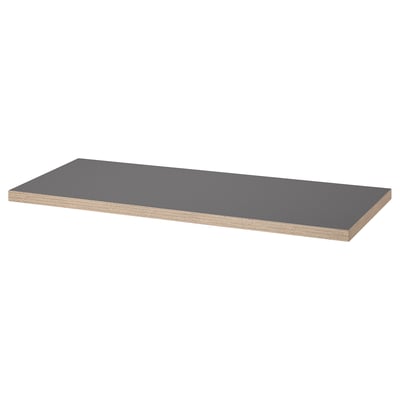 LAGKAPTEN Tabletop, dark gray/wood effect, 120x60 cm