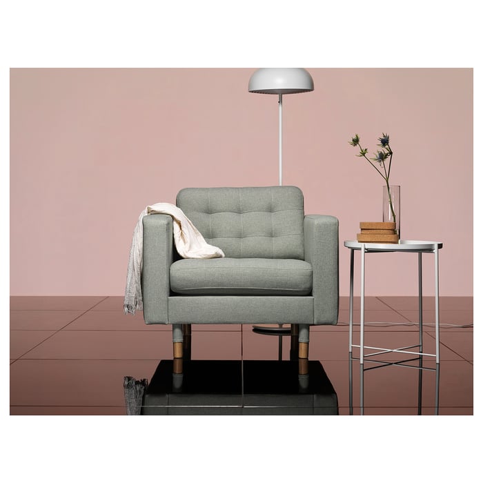 LANDSKRONA armchair, Gunnared light green/wood IKEA