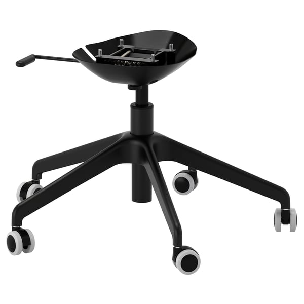LÅNGFJÄLL Star base with 5 legs and casters, black