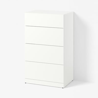 LASTARE 4-drawer dresser, white, 60x42x100 cm