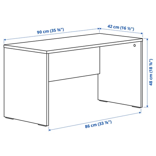 LASTARE Bench, white, 90x42x48 cm