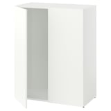 A white LASTARE cabinet with a glass door and rectangular design.
