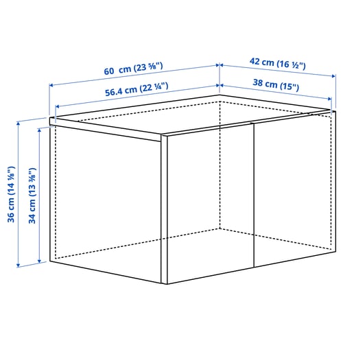 LASTARE Height extension unit with doors, white, 60x42x36 cm