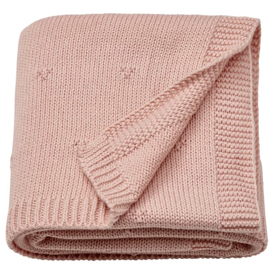 LEN Baby blanket, pink/knitted, 70x90 cm