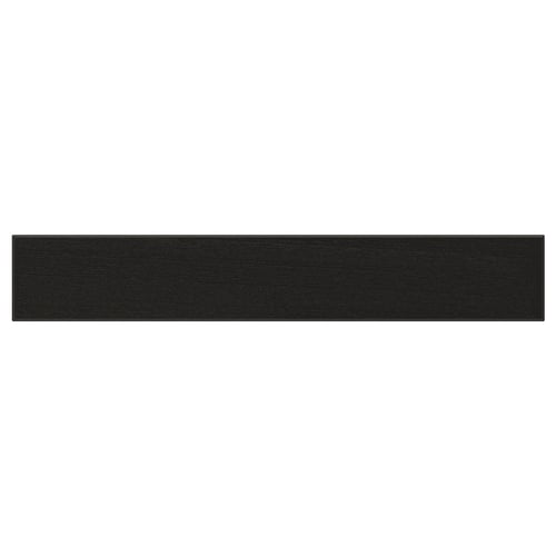 Black rectangular wooden panel, solid ash, bevelled edges.