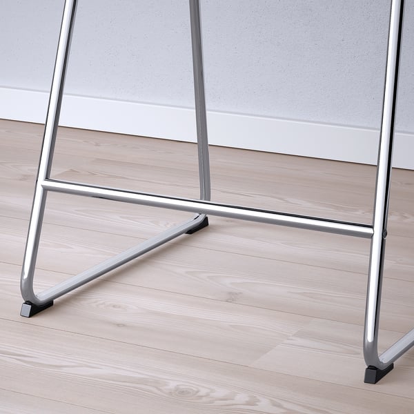 LILLÅNÄS Bar stool, chrome plated/Gunnared dark gray, 63 cm