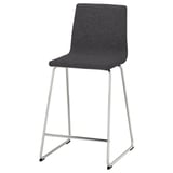 LILLÅNÄS Bar stool, chrome plated/Gunnared dark gray, 63 cm