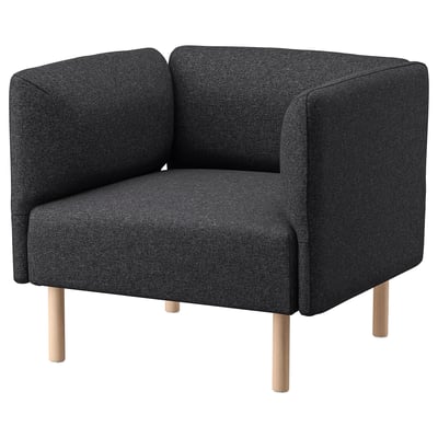 LILLEHEM Armchair, Gunnared/dark gray wood