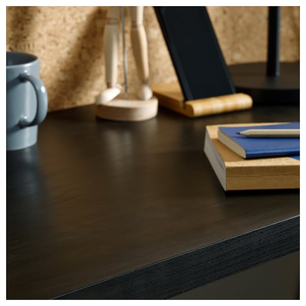 LINNMON Tabletop, black-brown, 100x45 cm