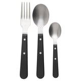 LIVNÄRA 18-piece flatware set, black
