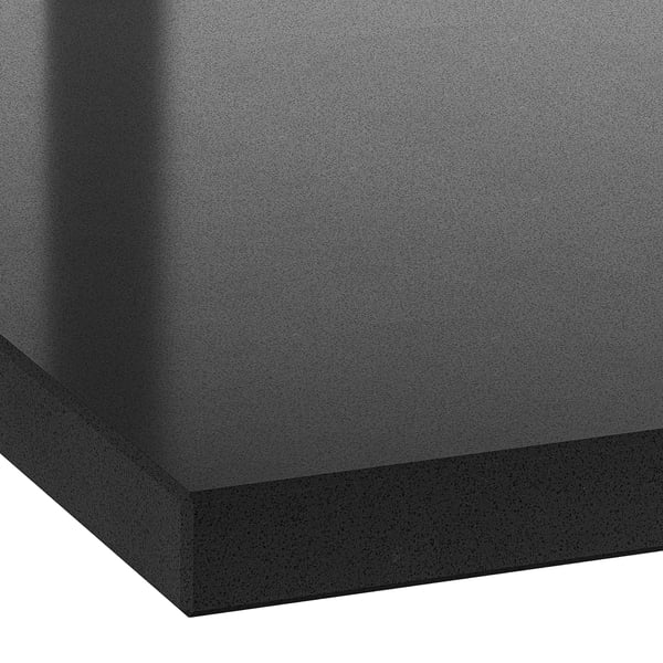 LOCKEBO Custom countertop, black/glass composite, 1 m²x4.0 cm