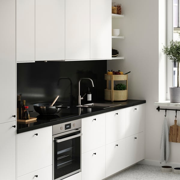 LOCKEBO Custom countertop, black/glass composite, 1 m²x4.0 cm