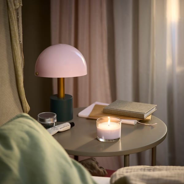 LOTSFÅGEL Scented candle in glass