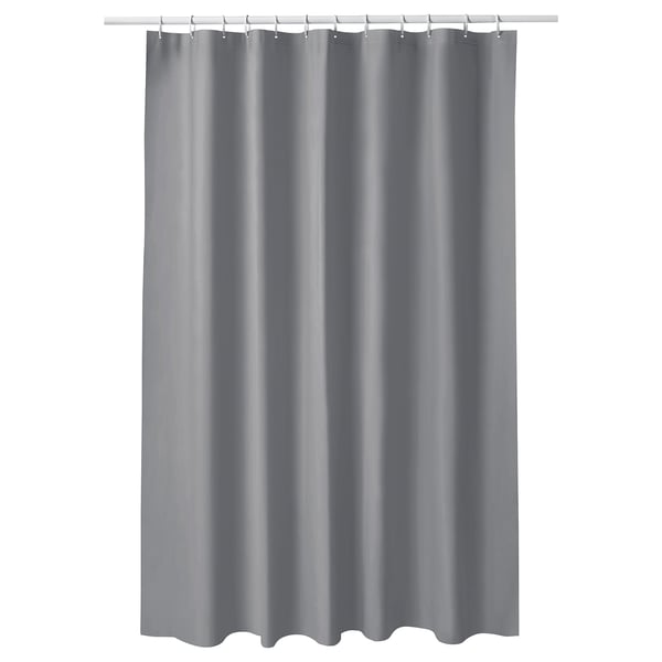 LUDDHAGTORN Shower curtain, gray, 180x200 cm