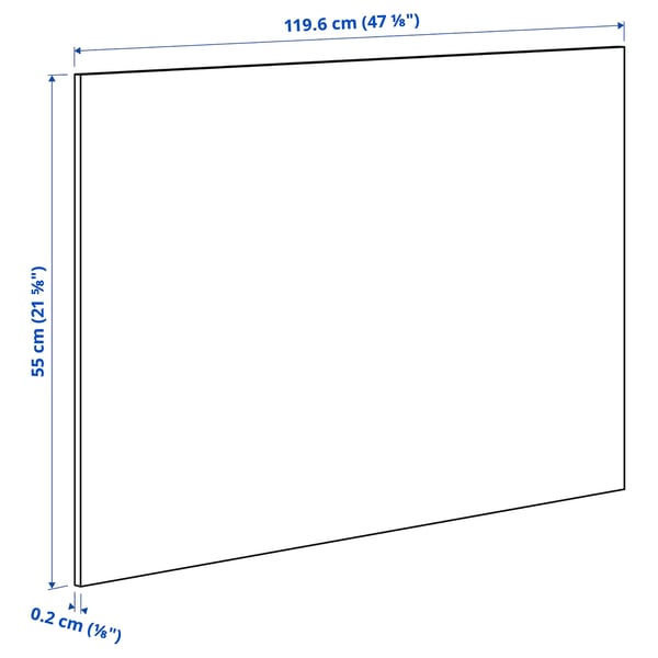 LYSEKIL Wall panel, double sided white lively marble effect/white marble effect, 119.6x55 cm