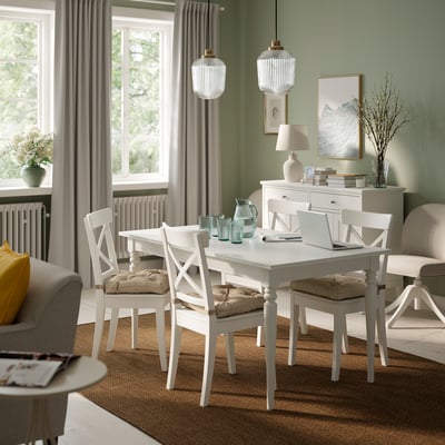 MALINDA Chair pad, beige, 40/35x38x7 cm