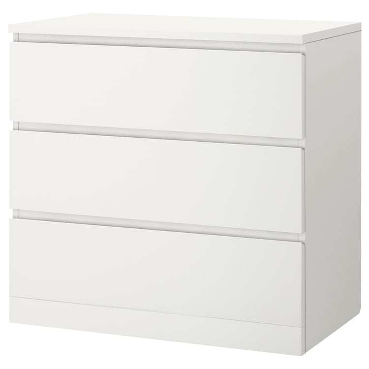 MALM 3drawer chest, white, 80x78 cm (311/2x303/4") IKEA