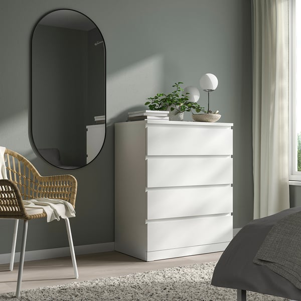 MALM 4-drawer chest, white, 80x100 cm