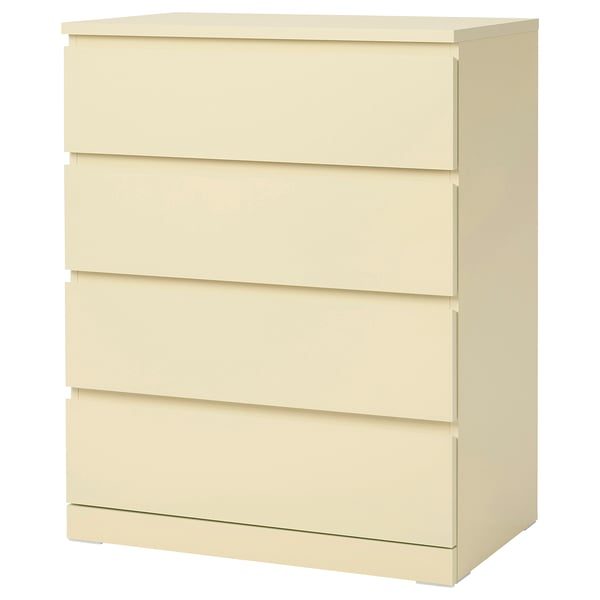 MALM 4drawer chest, yellow, 80x100 cm (311/2x393/8") IKEA