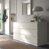 MALM 6-drawer dresser, white, 160x78 cm