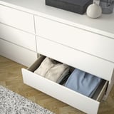 MALM 6-drawer dresser, white, 160x78 cm