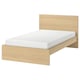 MALM Bed frame, white stained oak veneer, 120x200 cm