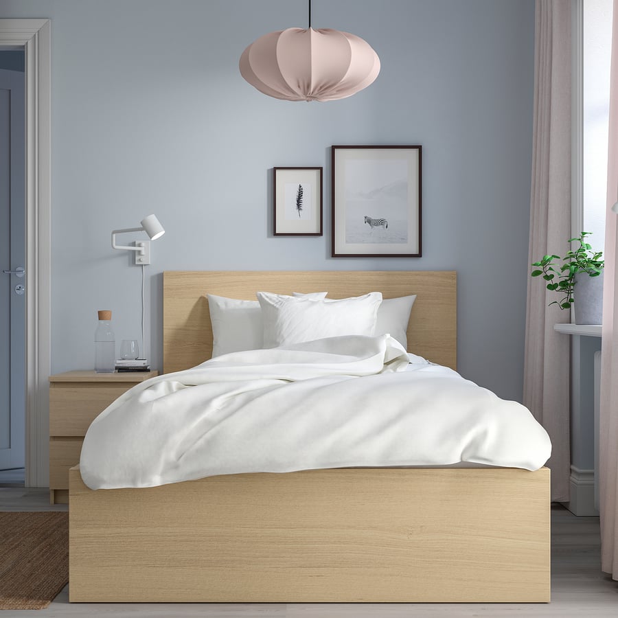 MALM bed frame, white stained oak veneer, 120x200 cm (471/4x783/4") - IKEA