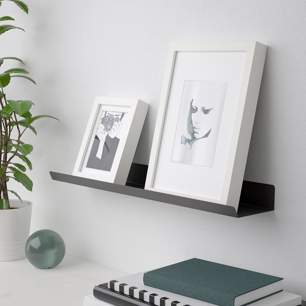 MALMBÄCK Display shelf, dark gray, 60 cm
