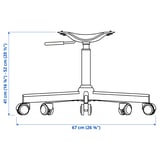 MALSKÄR Chair frame, swivel, white