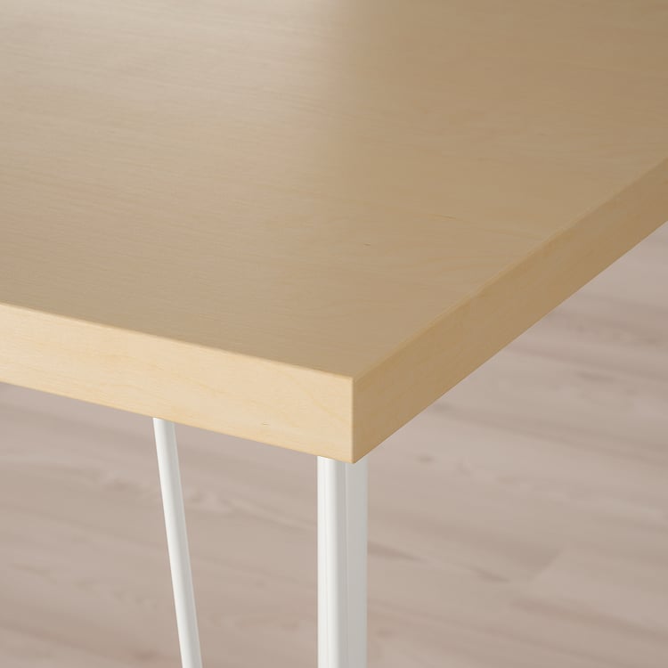 MÅLSKYTT / KRILLE desk, birch/white, 140x60 cm (551/8x235/8") IKEA