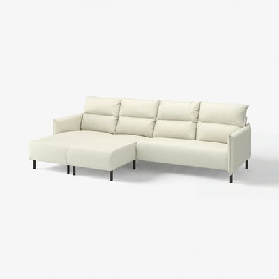 MANNARP Sectional 4-seat with chaise, Gunnared beige