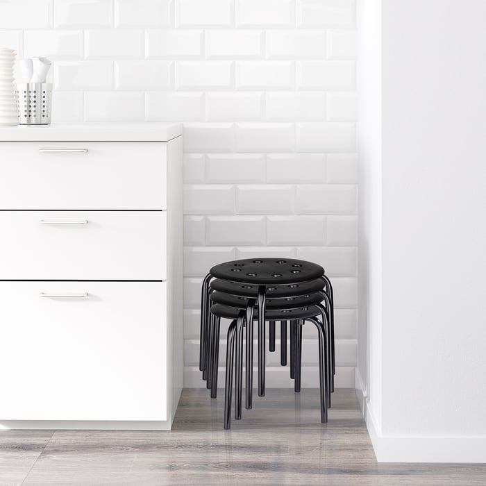MARIUS Stool, black, 35 cm (133/4") IKEA