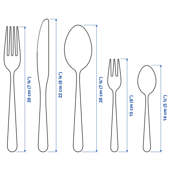 MARTORP 30-piece flatware set, stainless steel