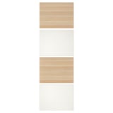 MEHAMN 4 panels for sliding door frame, white stained oak effect/white, 75x236 cm