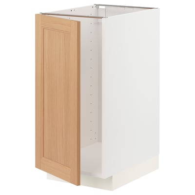 METOD Base cab f sink/recycling, white/Vedhamn oak, 40x60x80 cm