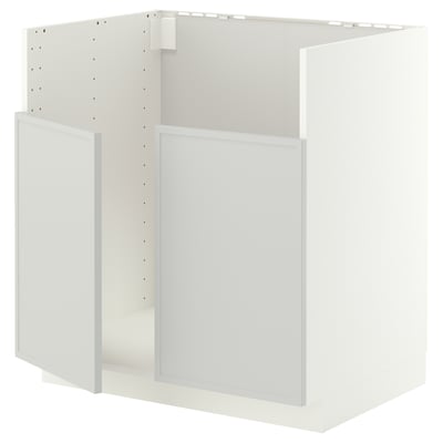 METOD Base cab f TALLSJÖN sink, white/Aspudden light gray, 80x60x80 cm